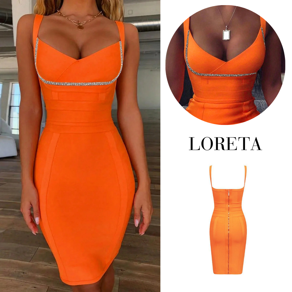 Suzi Crystal Dress (Orange)