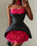 Roses Last Forever Dress (Red/Black)