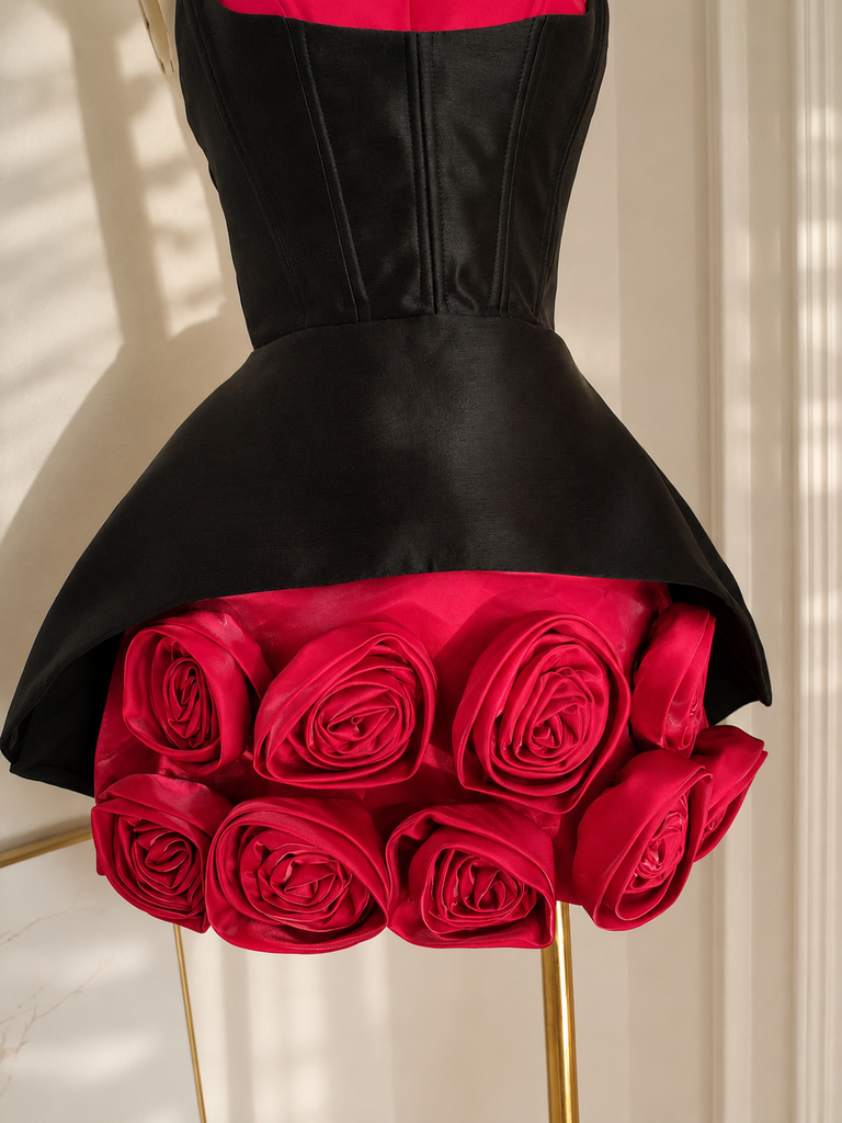 Roses Last Forever Dress (Red/Black)