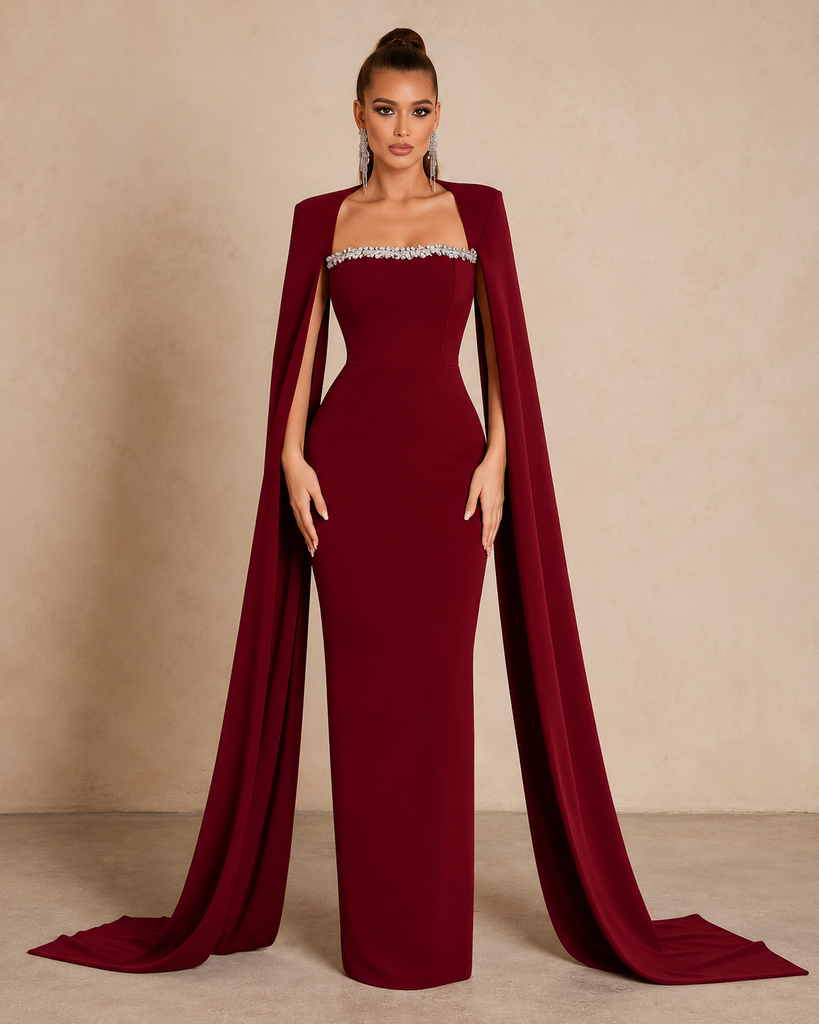 Shazia Dress (Burgundy)
