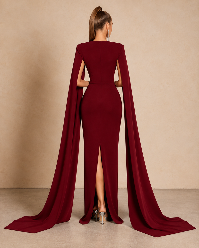 Shazia Dress (Burgundy)