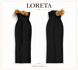 Gold Roses Dress