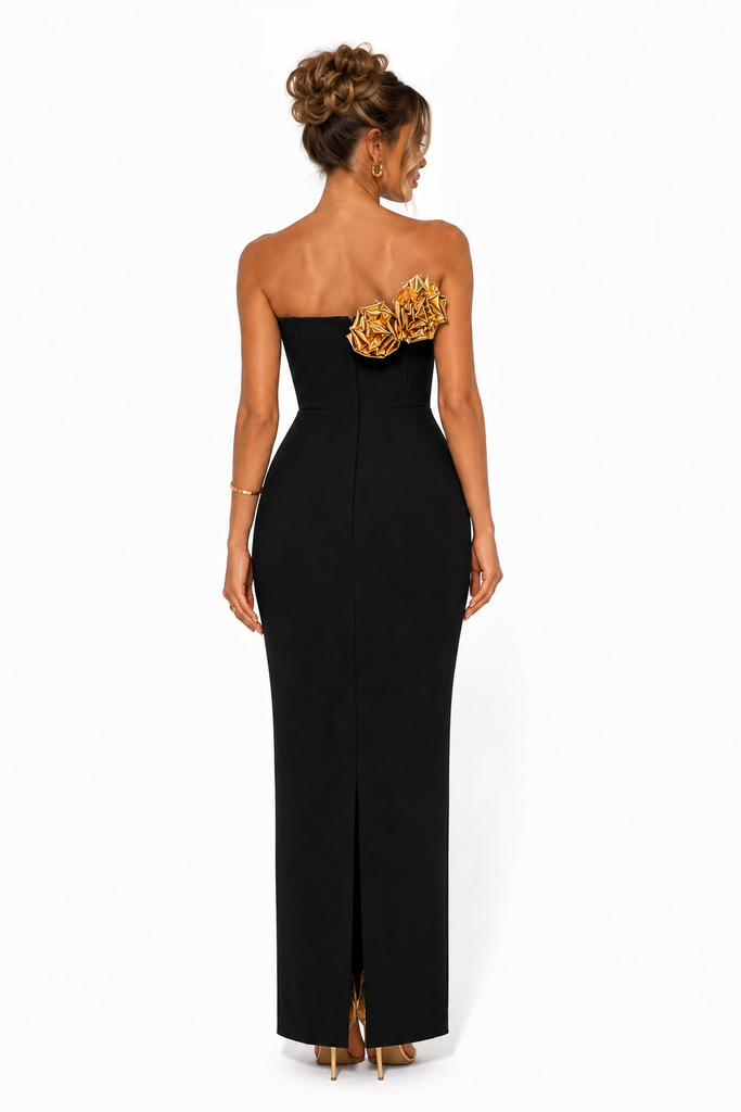 Gold Roses Dress