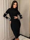 Black Crystal Bodycon Dress
