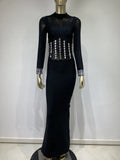 Renee Maxi Crystal Black Dress
