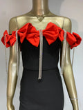 Frances Bow Dress (Red/Black)