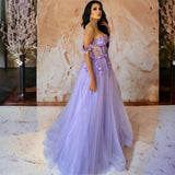 Audrey Lilac Floral Tulle Dress