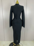 Fariba Crystal Maxi Dress (Black)