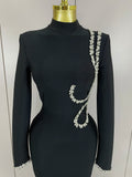 Fariba Crystal Maxi Dress (Black)