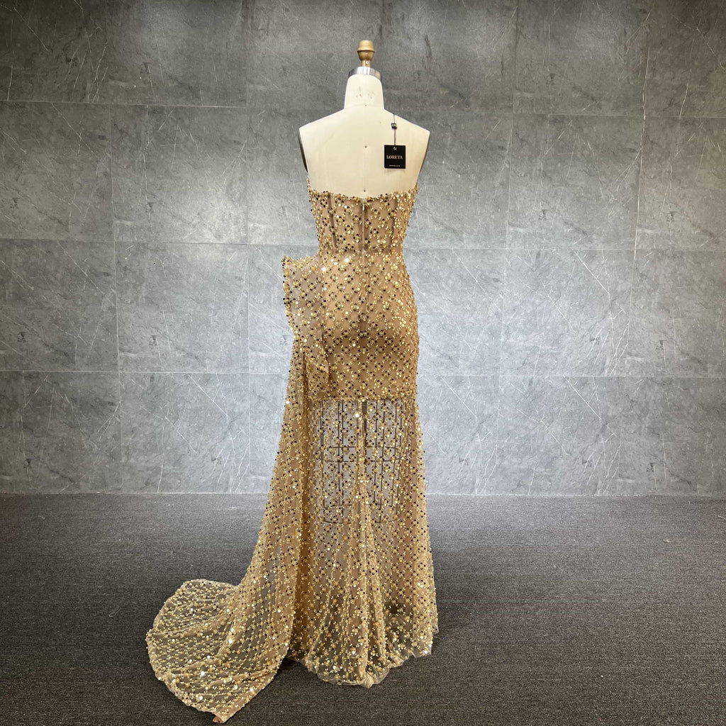 Gold Diva Couture Dress (Full- Length Version) LORETA Gold Diva Couture Dress (Full- Length Version) LORETA