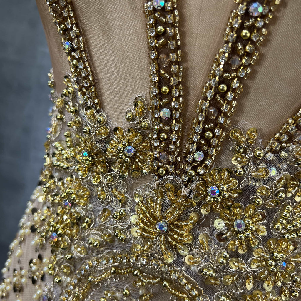 Gold Diva Couture Dress (Full- Length Version) LORETA Gold Diva Couture Dress (Full- Length Version) LORETA