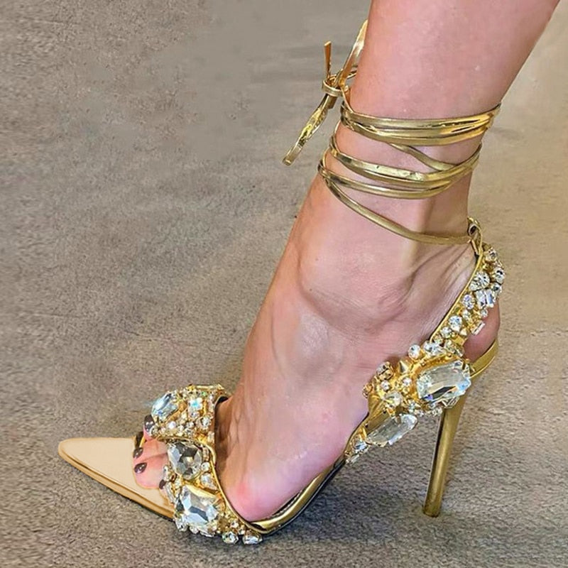 Gold Digger Crystal Heels