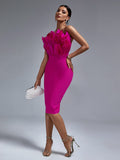 Darby Strapless Feather Bandage Dress