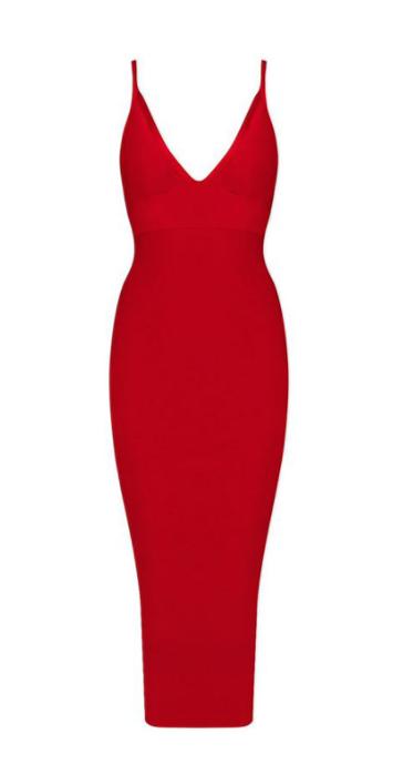 womens bandage v cut plunge bodycon dress straps sexy push up