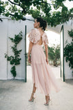 womens chiffon blush beige pink coral dress with sequins luxury quality australian brand loreta