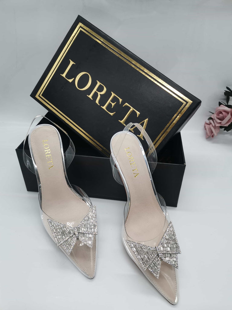 Silver Crystal Pointed Toe High Heels Cinderella Shoes | Rhinestone high  heels, Cinderella shoes, Heels