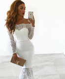 womens white cream lace dress fishtail midi