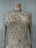 Beige Diamond Dress