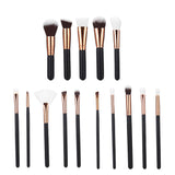 15Pcs Rose Gold Makeup Brush Set with Bag