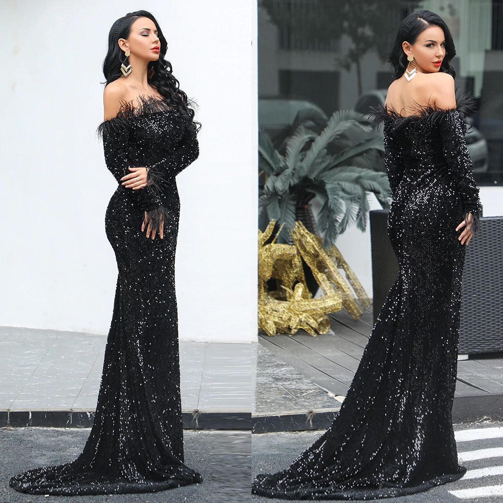 Midnight Black Evening Dress – LORETA