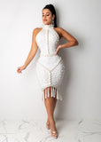 Pearl Midi Dress (White)