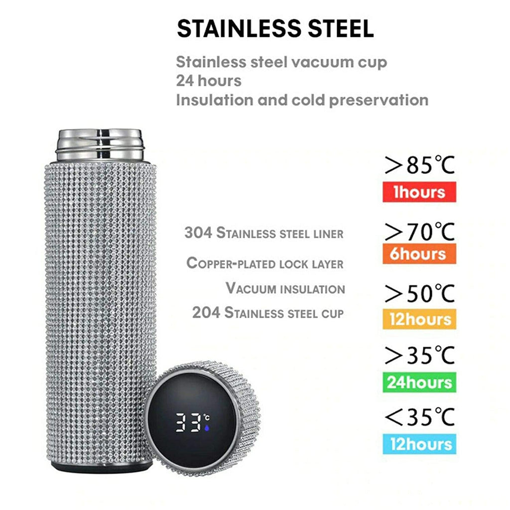 Crystal Thermos with Smart Temperature Display