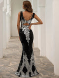 Valeria Black Silver Gown
