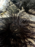 Cathy: Feather & Beaded Black Dress