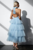 Soft Petal Tulle Dress (Sky Blue)