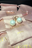 Simple Gold Pearl Earrings